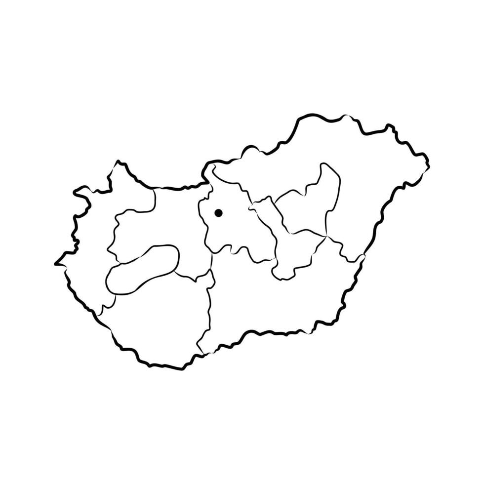 map of the European state of Hungary vector