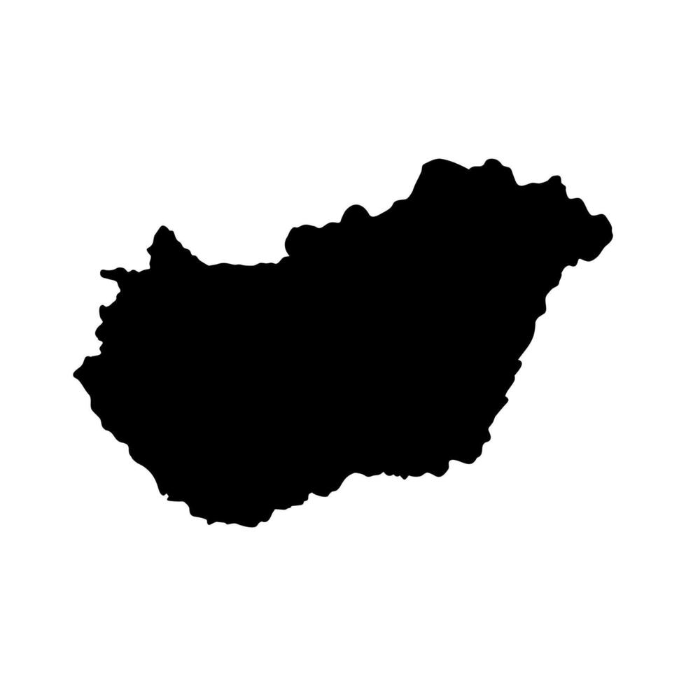 map of the unitary state of Hungary in black and white vector