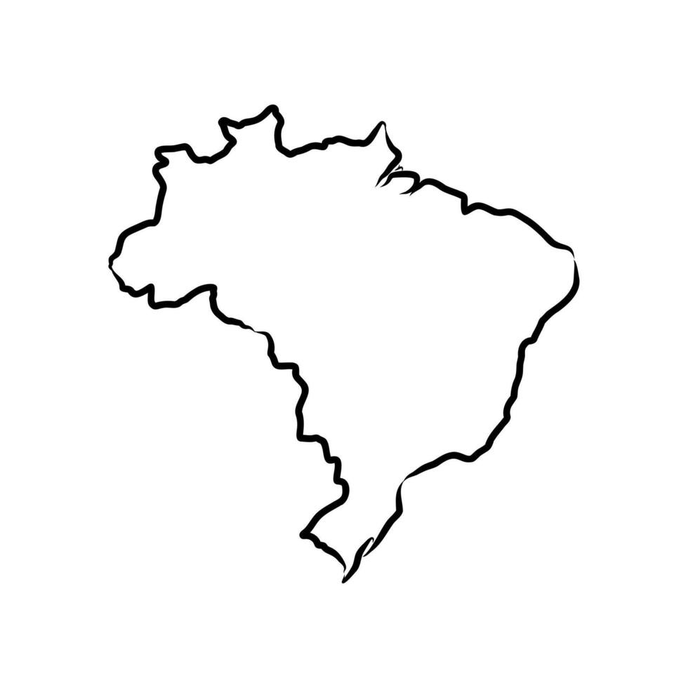 map of the state of Brazil in black and white vector