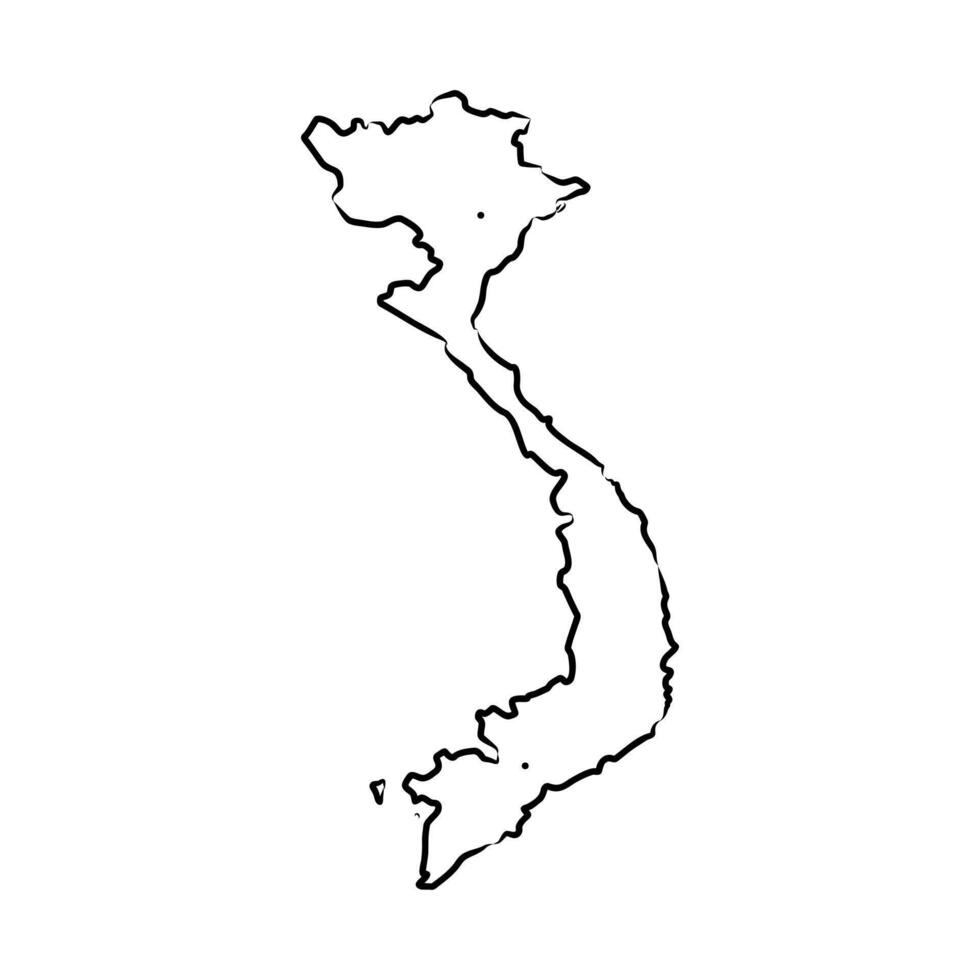map of the Socialist Republic of Vietnam sketch vector