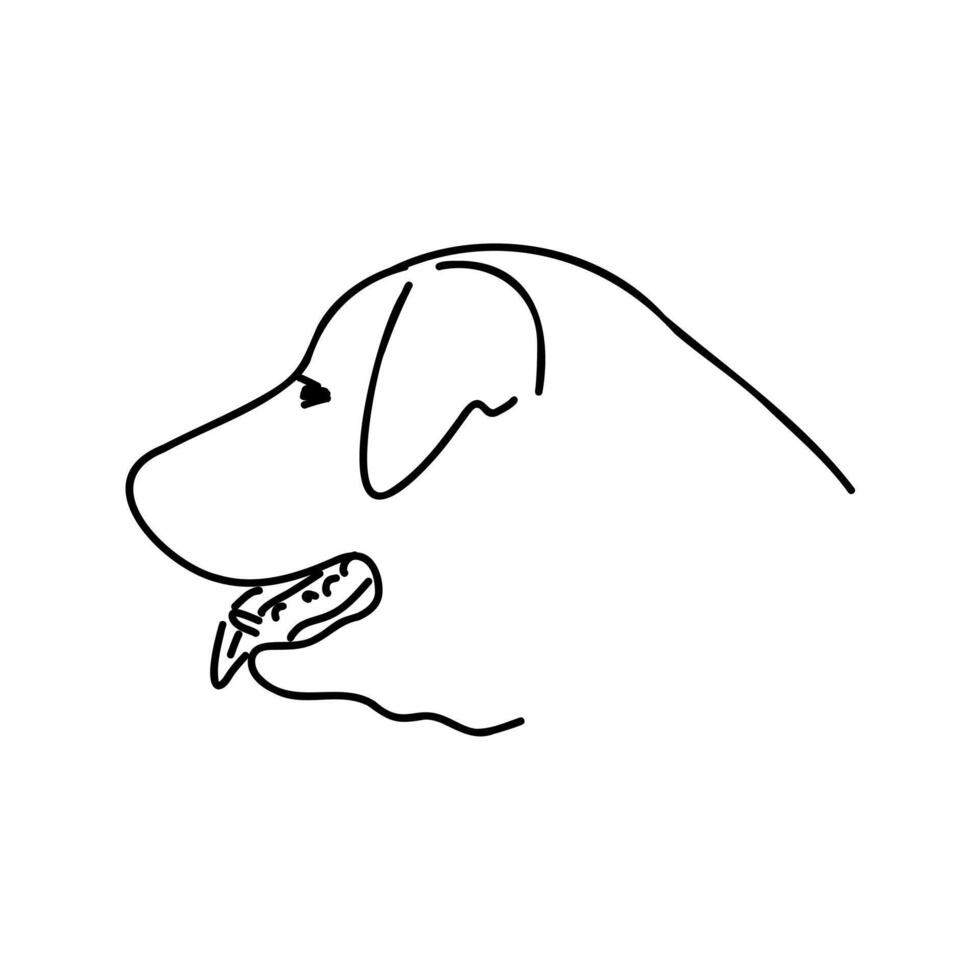 sketch of the head of the guard Turkish shepherd dog Karabash vector