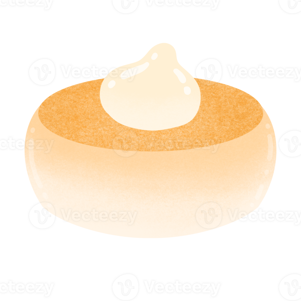 Pancake With Topping Whipped Cream Cartoon png