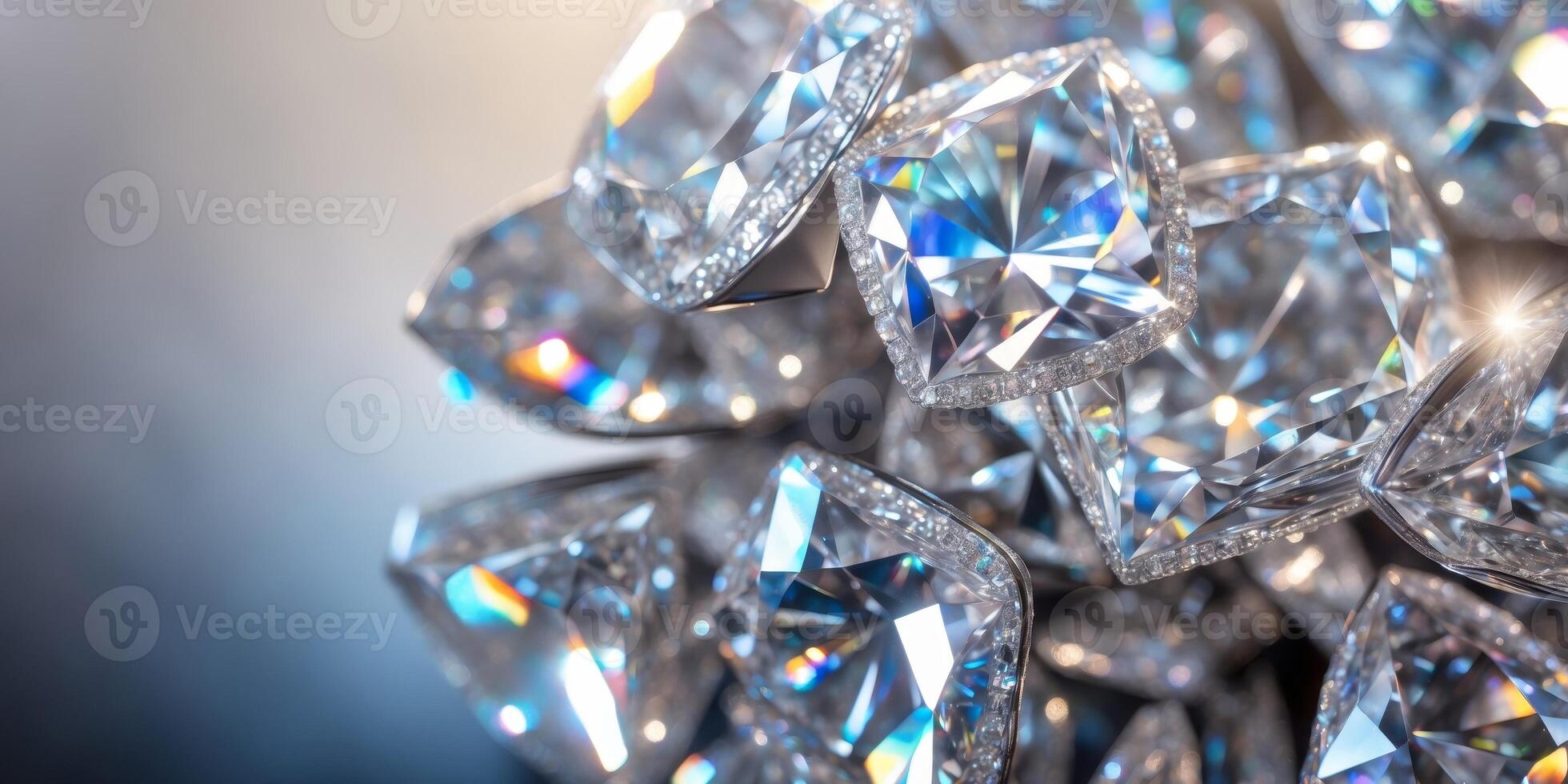 Sparkling Diamonds Luxurious Gemstones Brilliant Shine Close Up photo