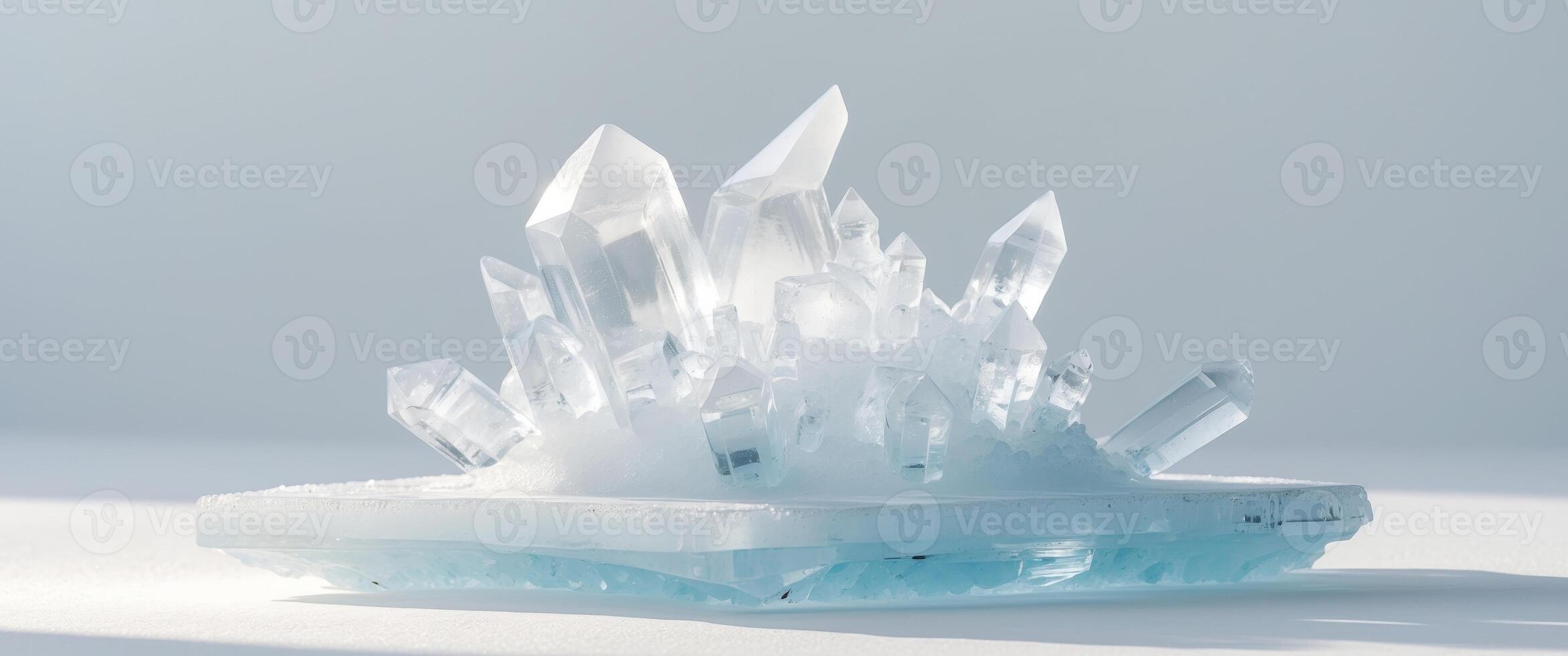 Sculpted Ice Formation with Light Refraction photo