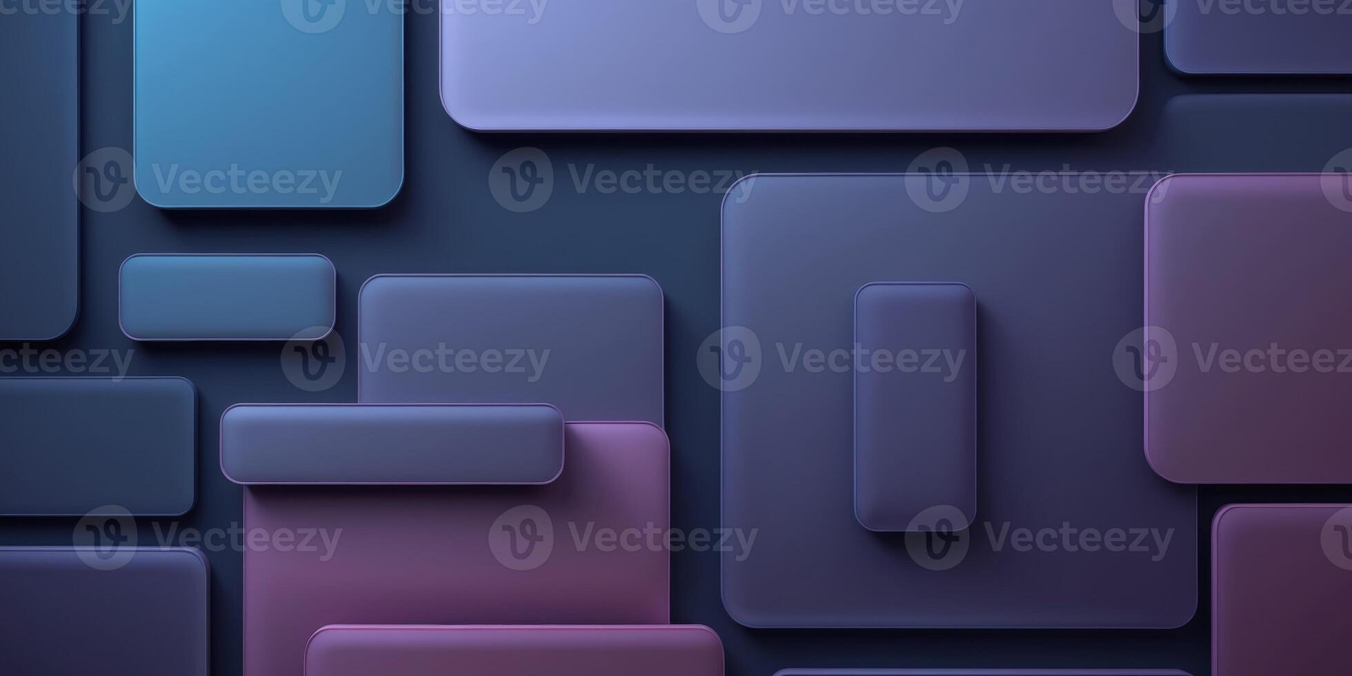 Rounded corner rectangles creating modern abstract background with blue and purple gradient. photo