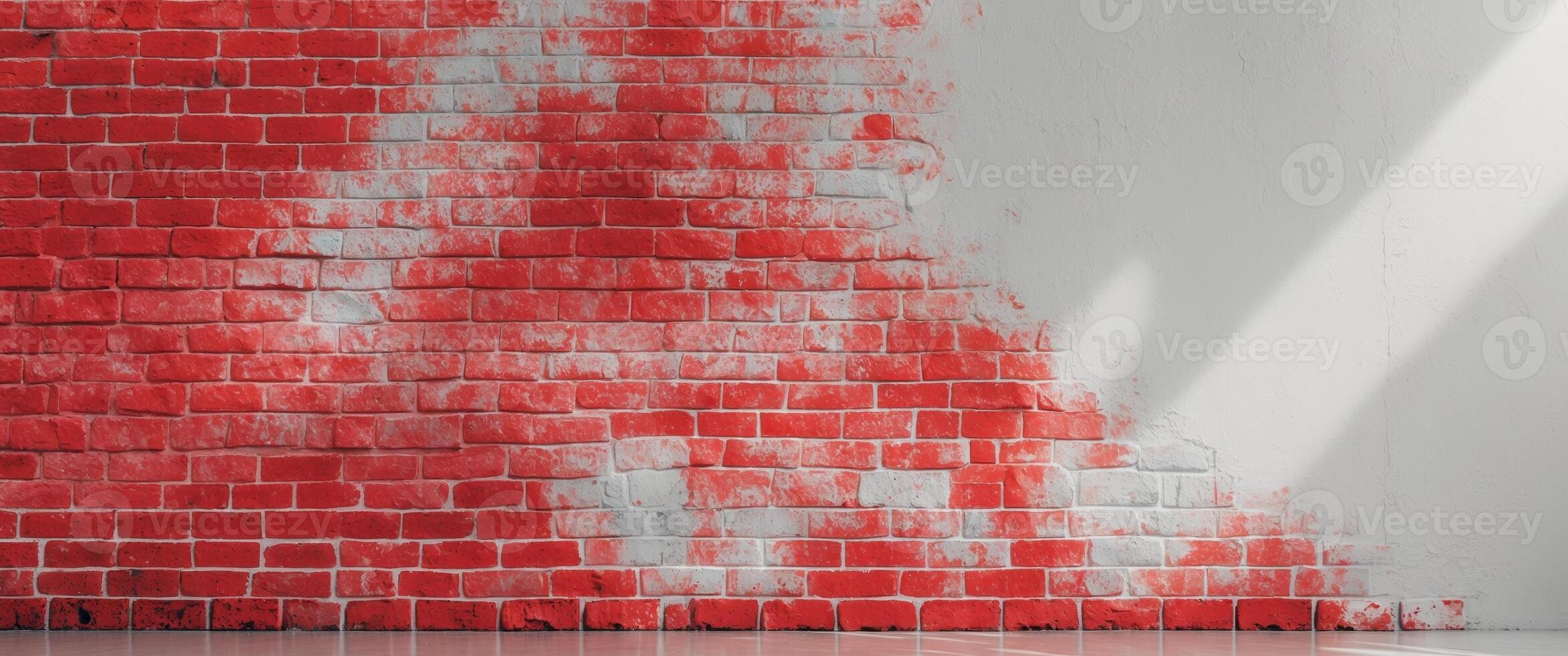Red Grunge Brick Wall Texture with Text Space Ideal for Backgrounds Posters or Website Banners photo