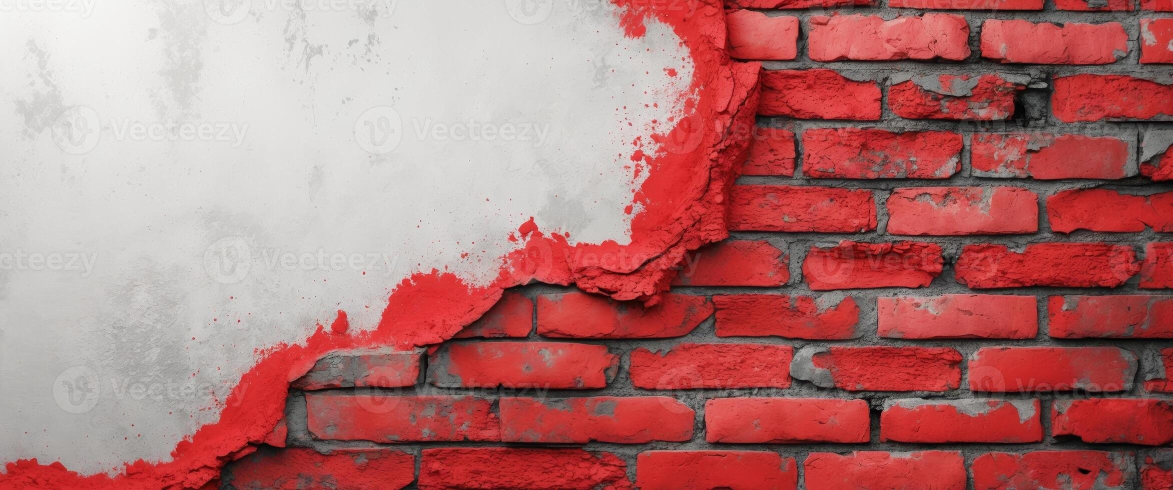 Red Grunge Brick Wall Texture with Text Space Ideal for Backgrounds Posters or Website Banners. photo