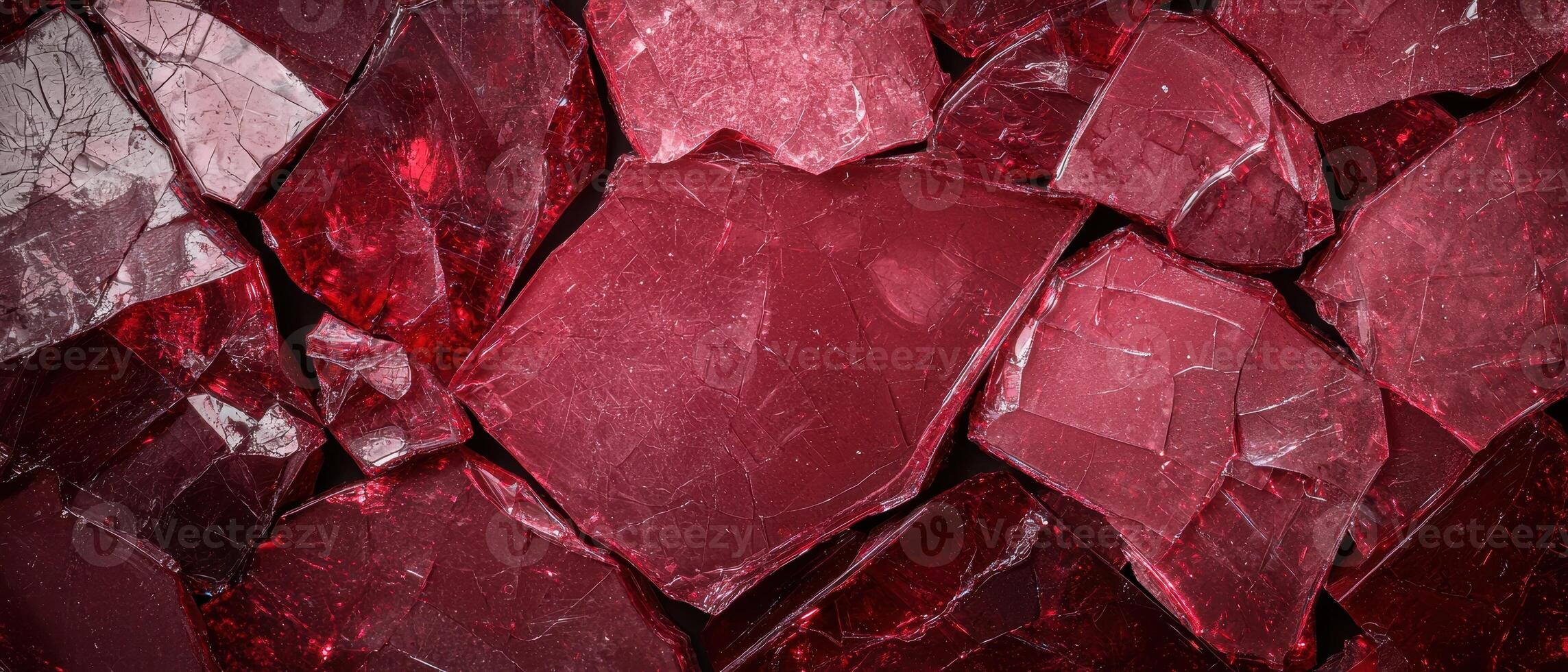 A close up of red glass shards photo