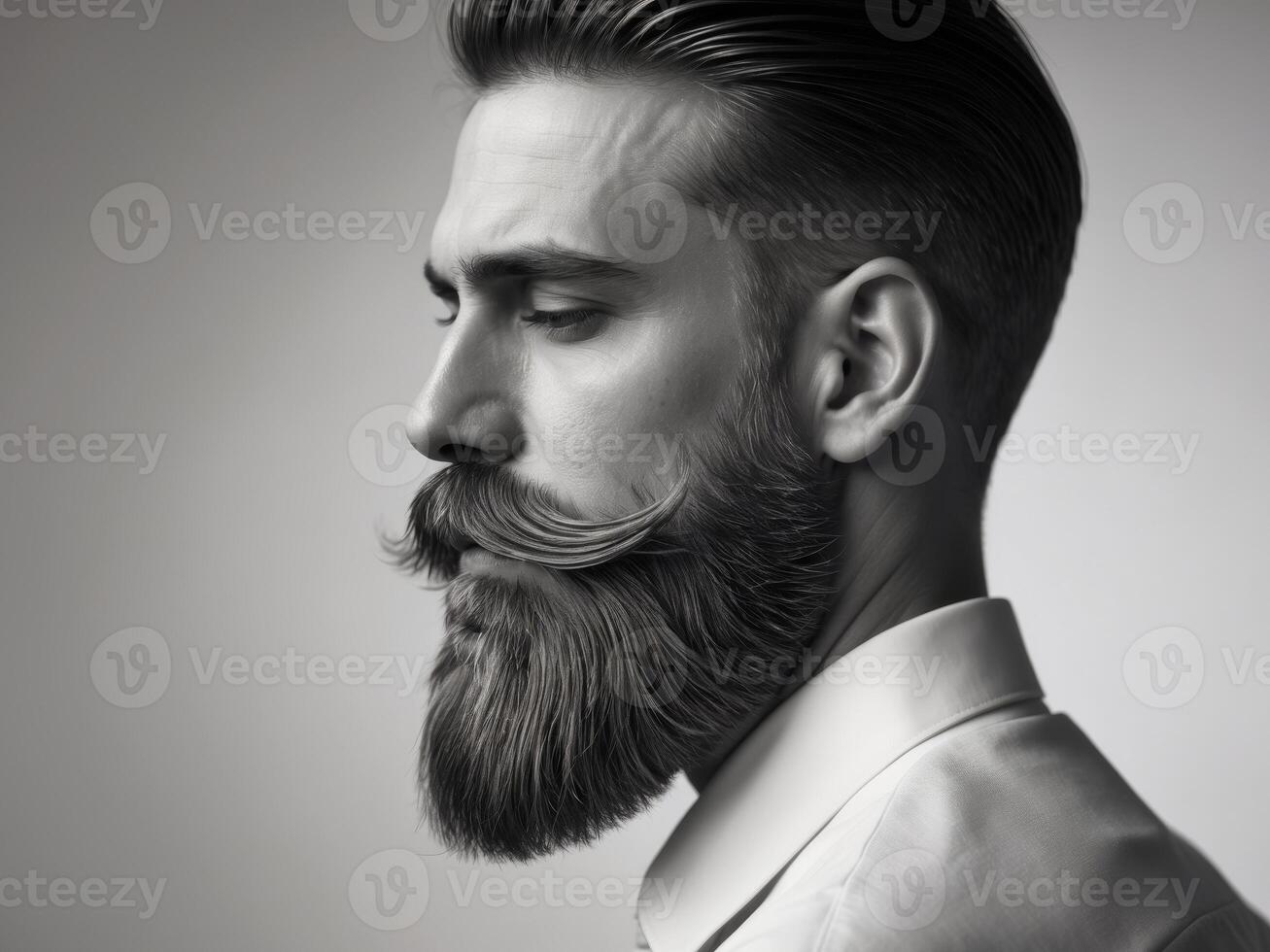 A man with a beard and mustache photo