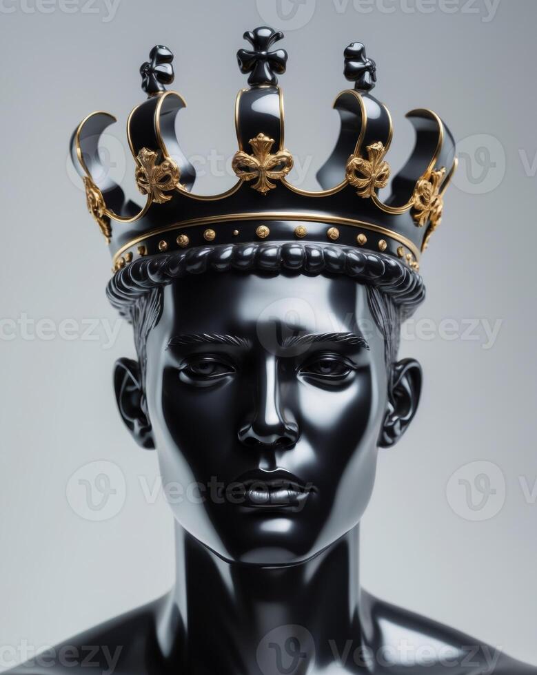 A black man wearing a crown on his head photo