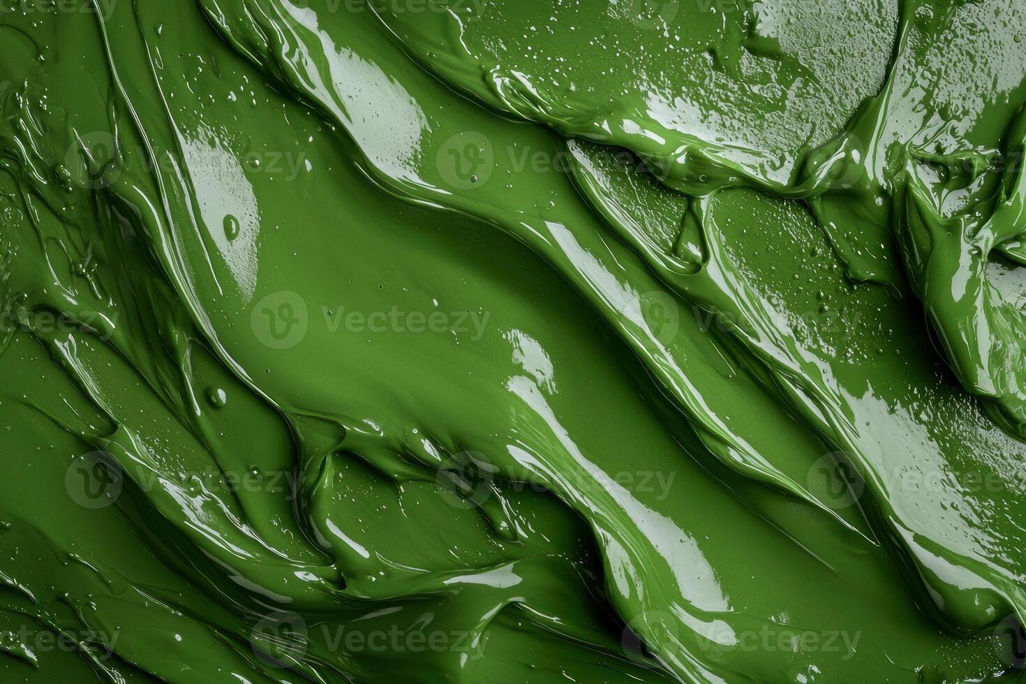 Close up of thick, glossy green paint photo