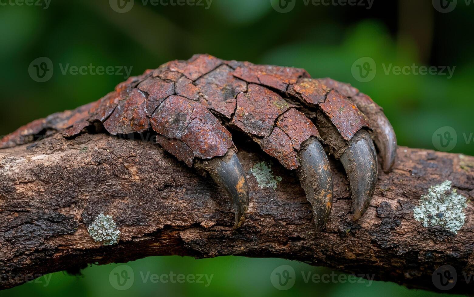 Close up of a pangolin claw gripping a branch photo