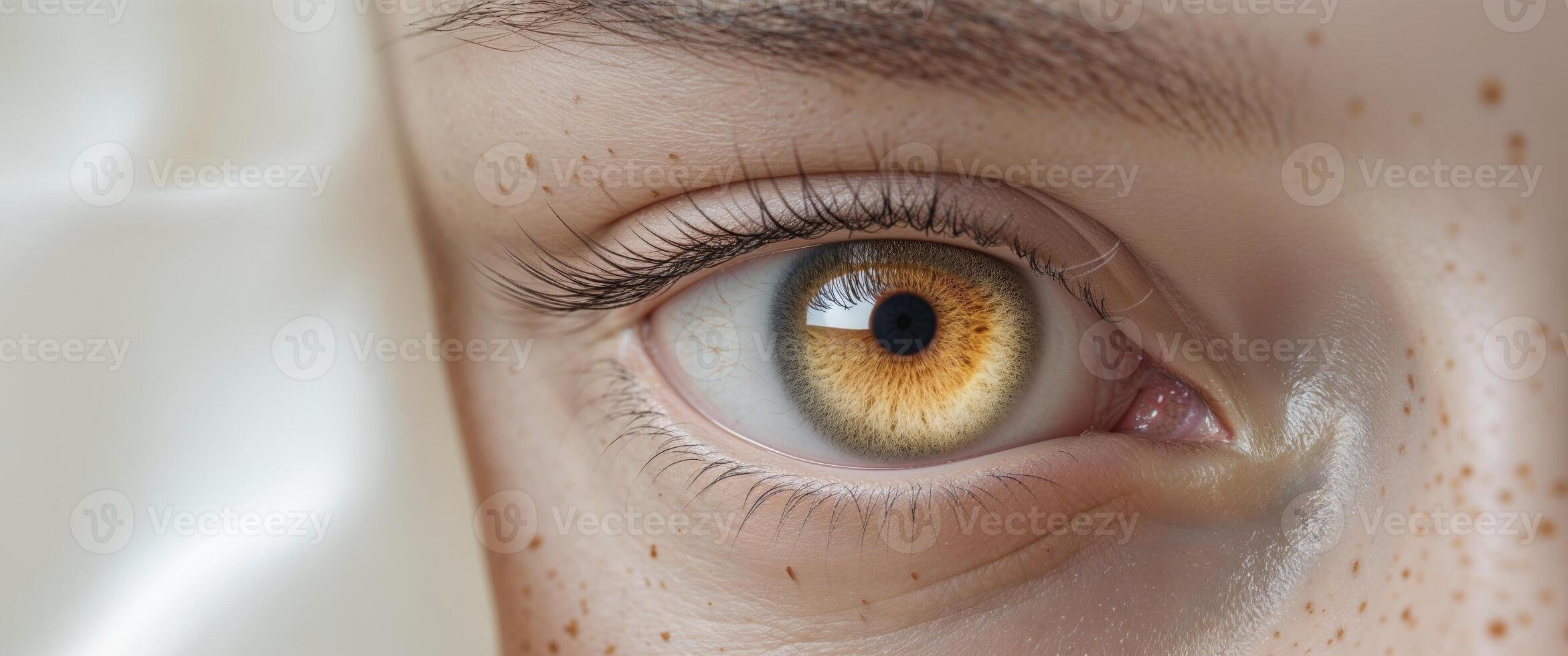Close Up Of A Freckled Eye With Golden Iris photo