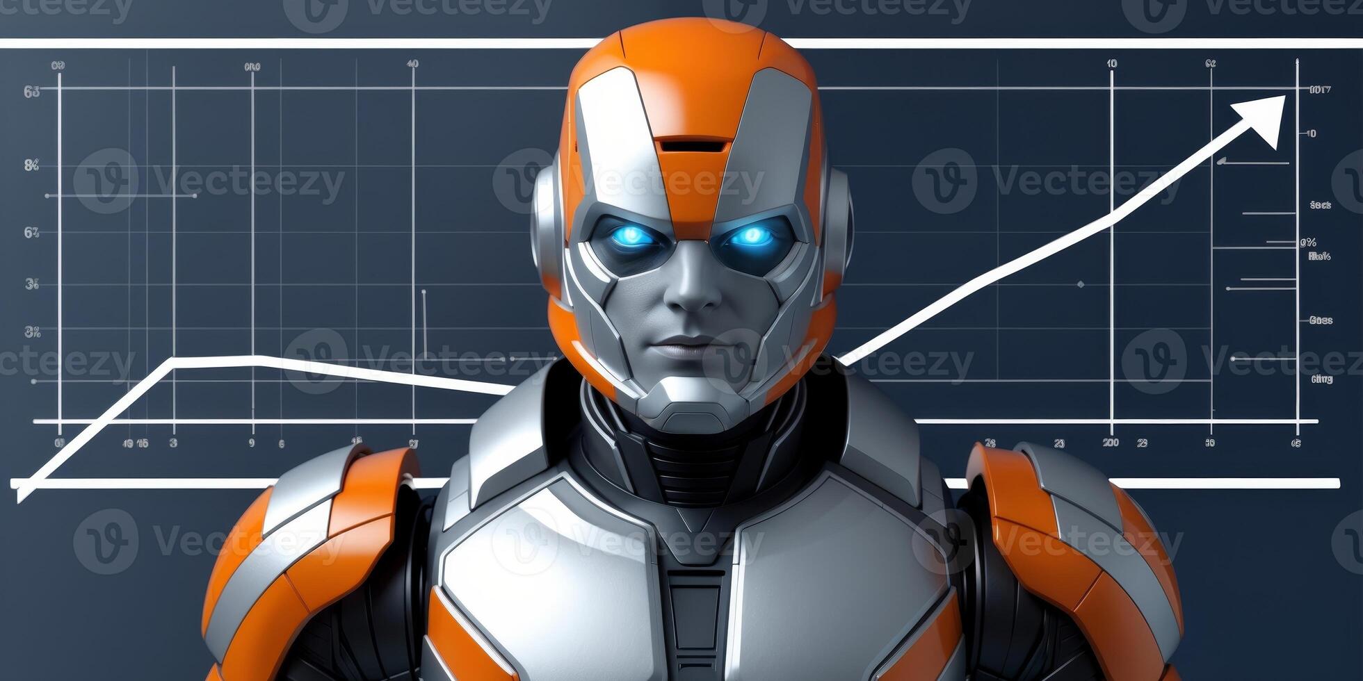 Rocket on the background of the business graph photo