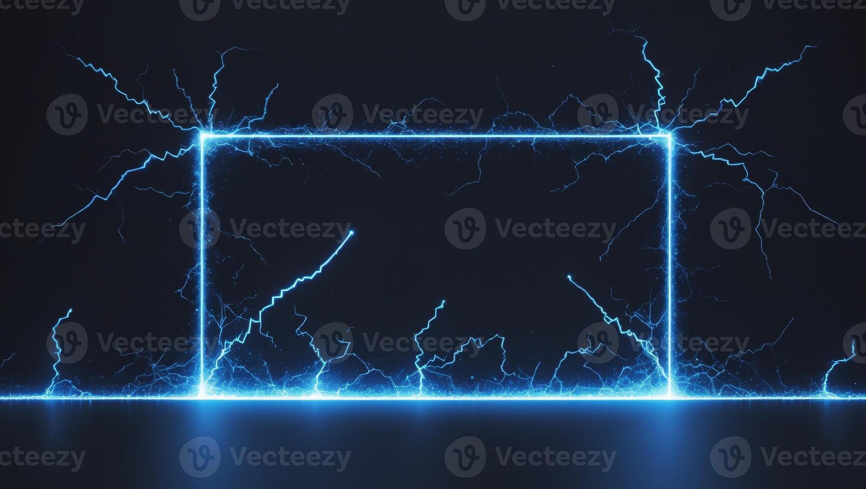Electricity and lightning in a square frame photo