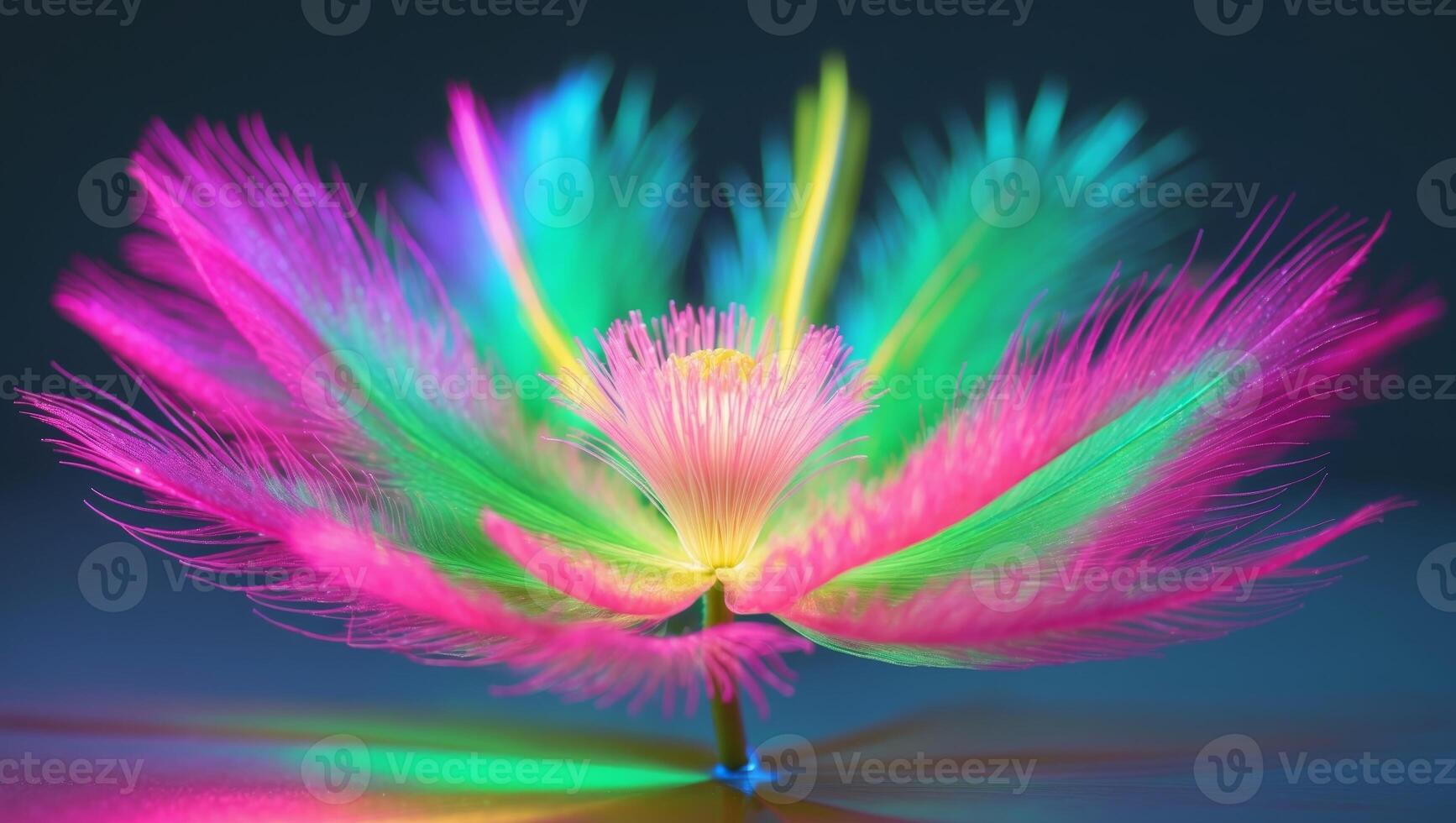 A colorful flower with bright light shining on it photo