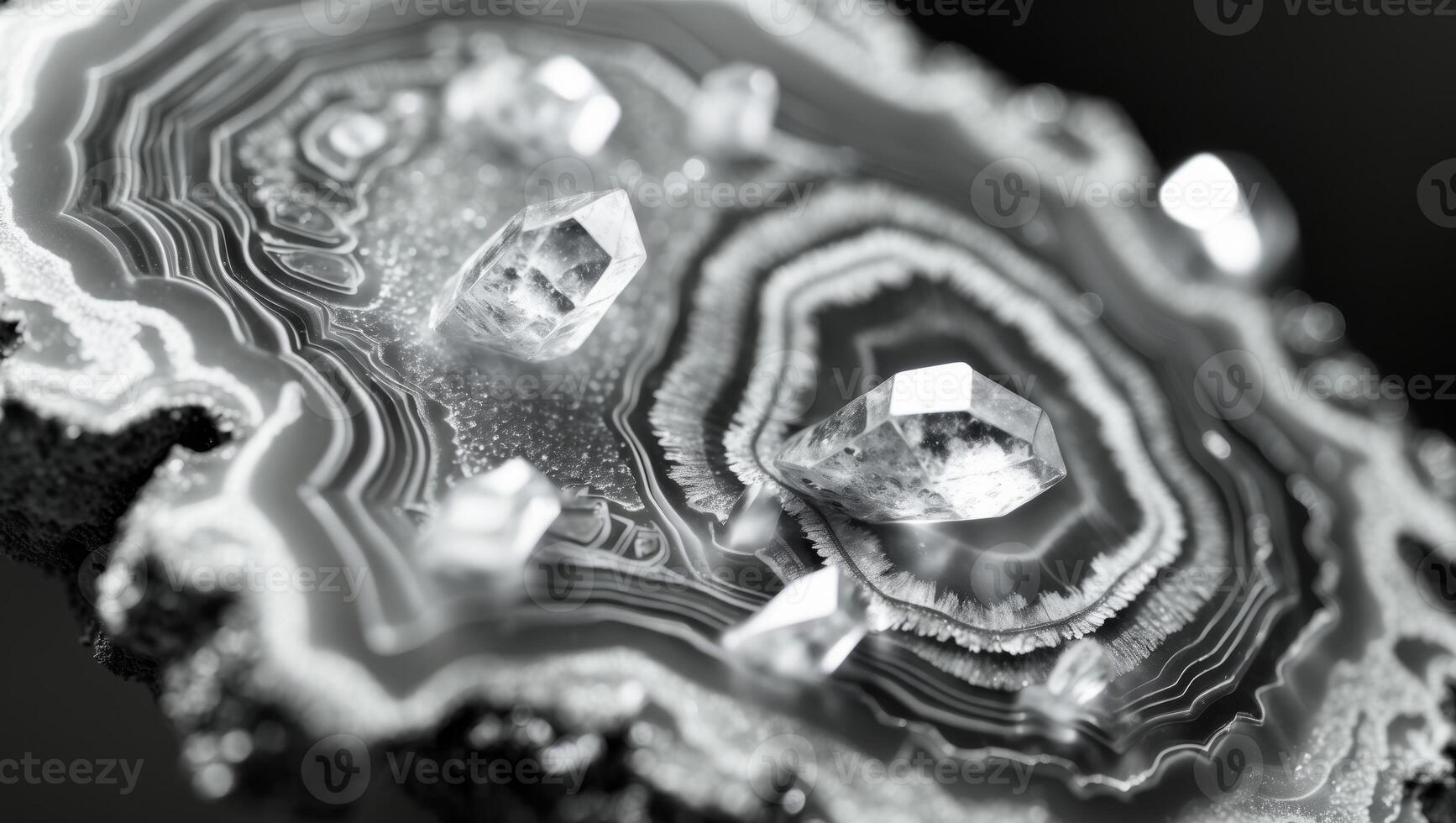 Close Up of Pieces of Agate Found in Geode photo