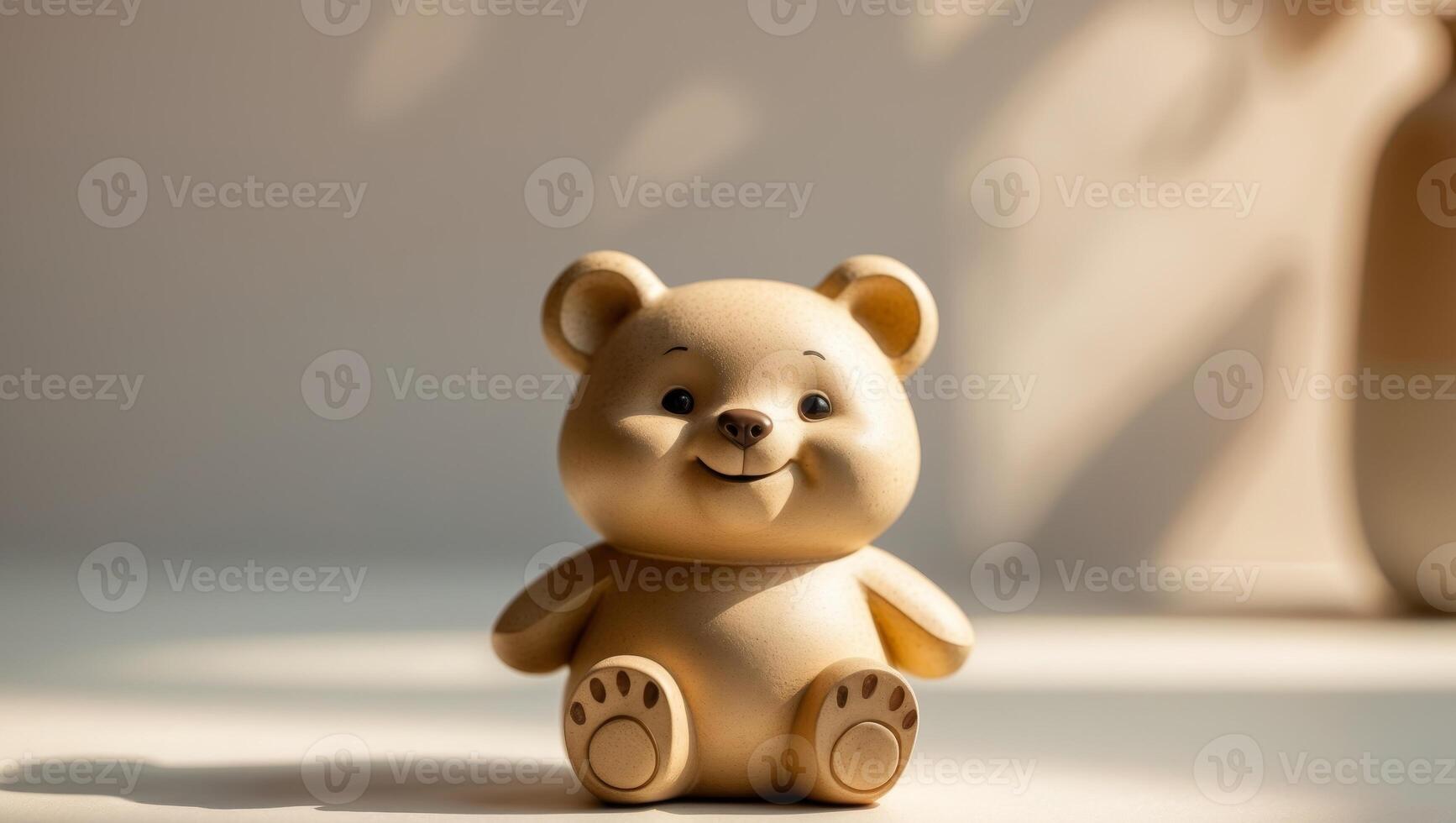 This adorable and cheerful bear figurine is perfect for adding charm to your home decor photo