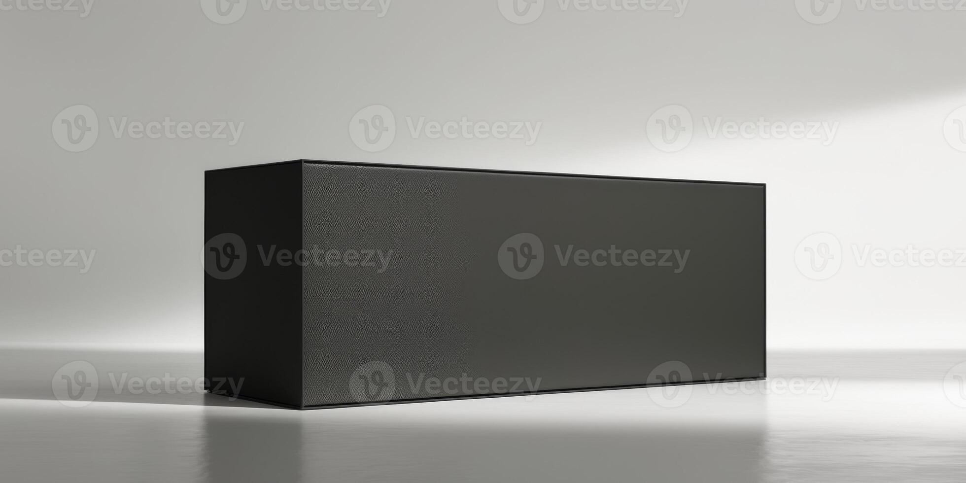 Black big rectangular box on shop mock up. photo