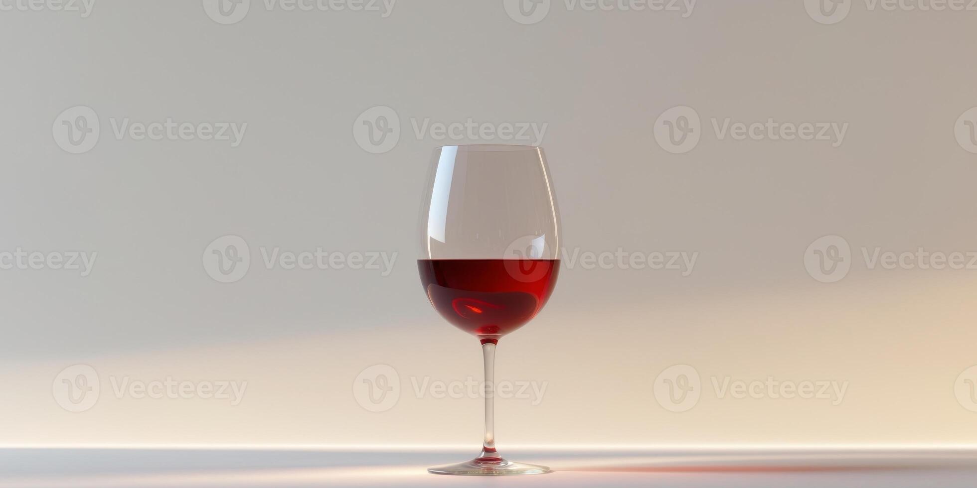 Elegant Red Wine Glass in Ambient Lighting Highlighting Tasting Experience and Quality photo