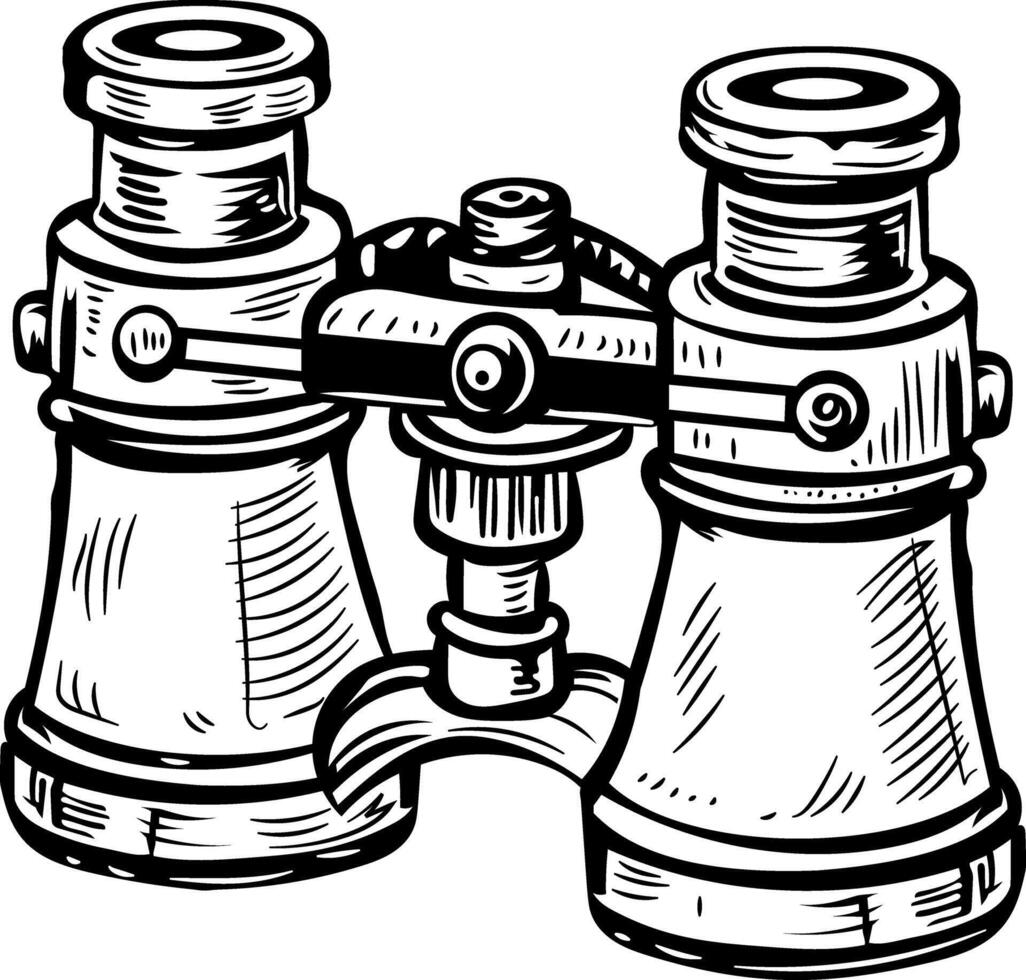 A sketchy style icon of binoculars vector