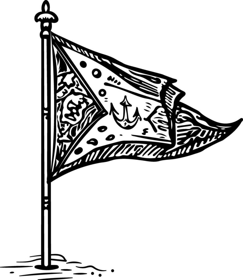 A vintage style con of sailing signal flag vector