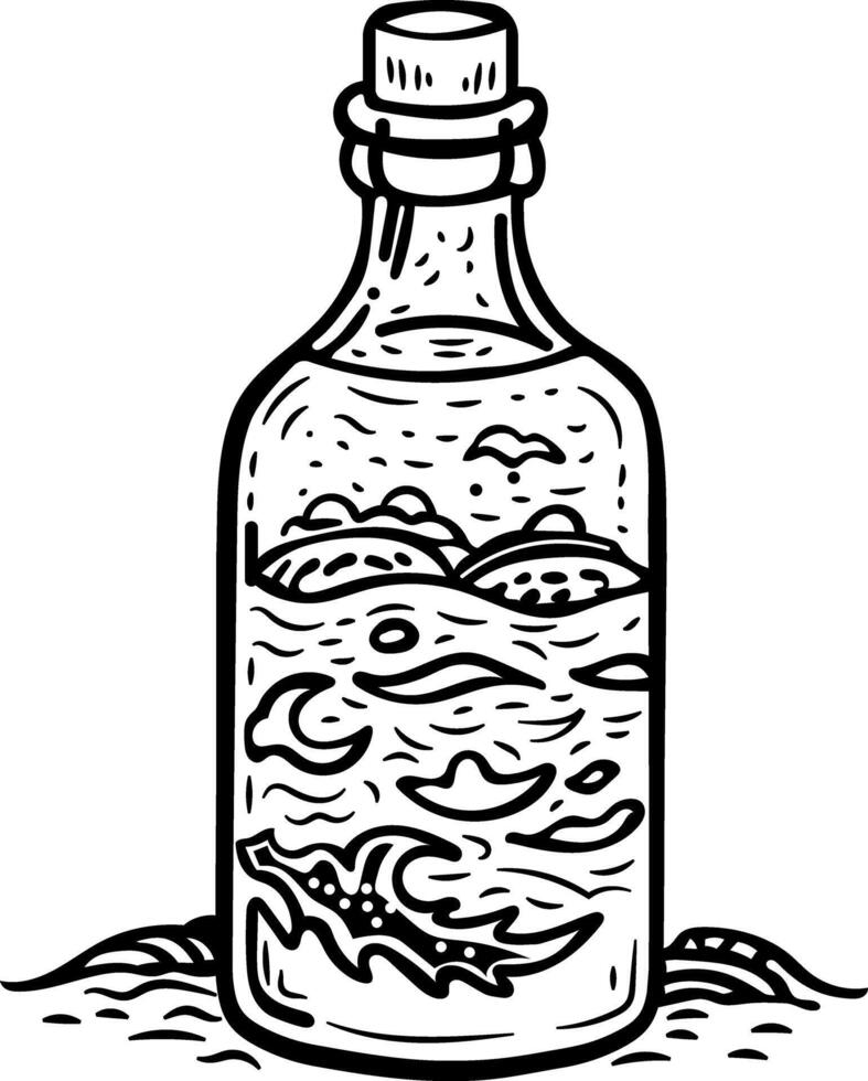 Message bottle icon in drawing style vector