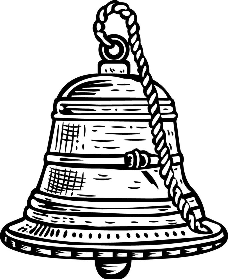 A vintage style icon of a nautical bell vector