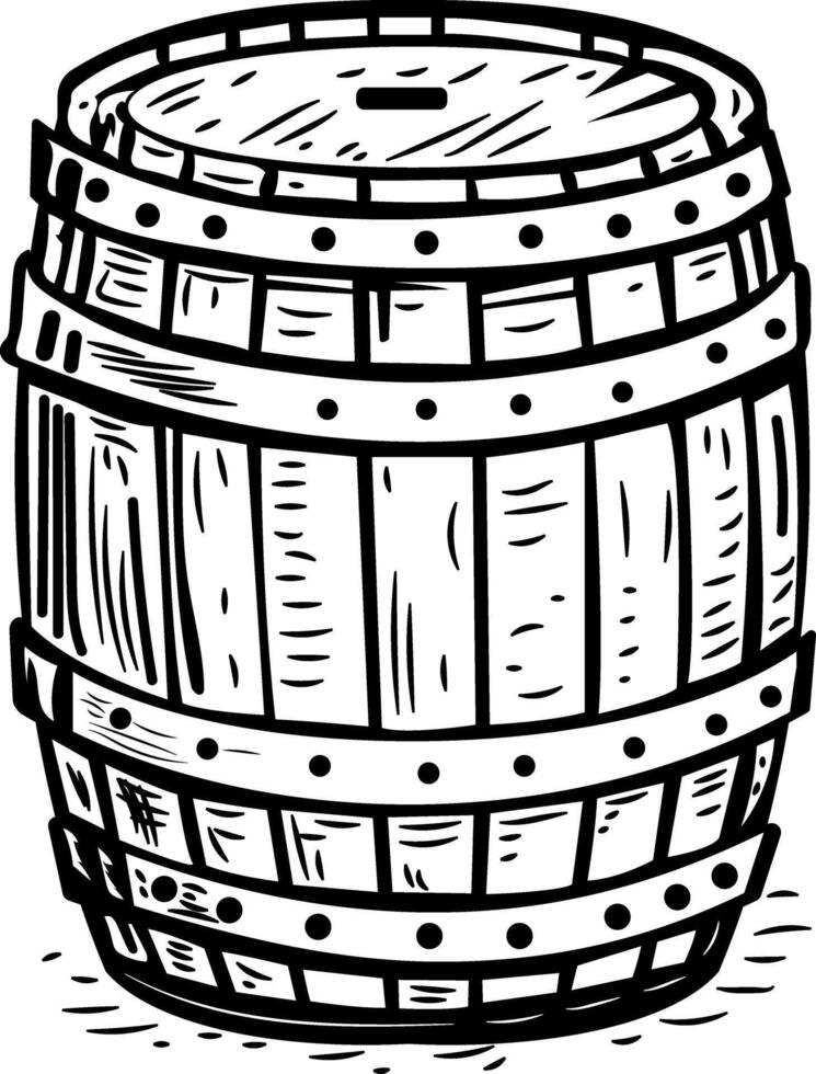 A vintage style icon of wooden barrel vector