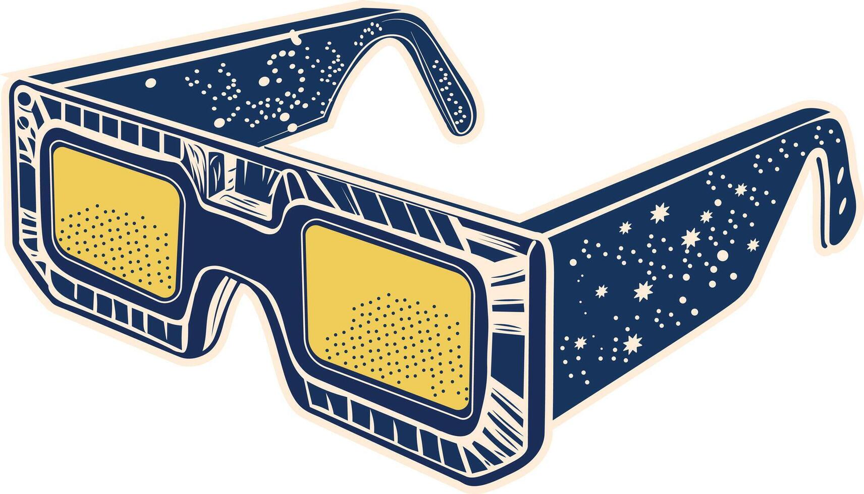 Vintage style icon of cinema 3d glasses vector