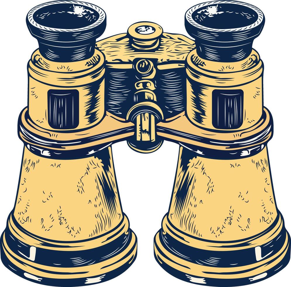 Vintage binoculars sketchy style icon vector