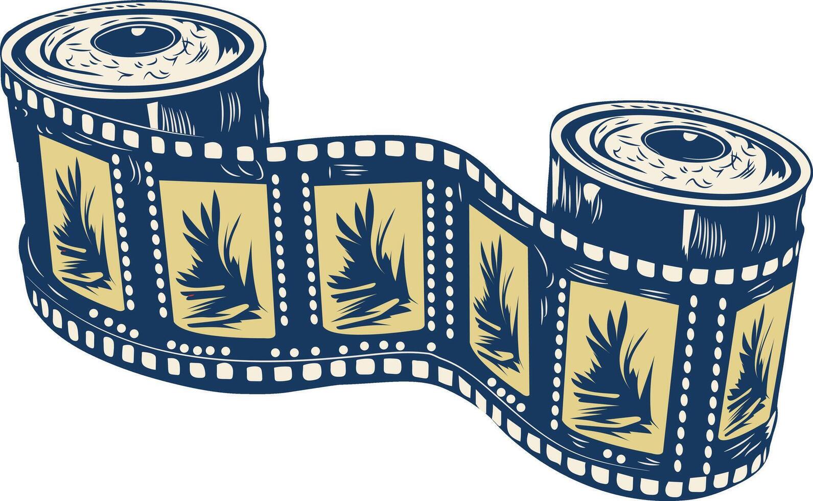 A vintage style icon of an filmstrip vector