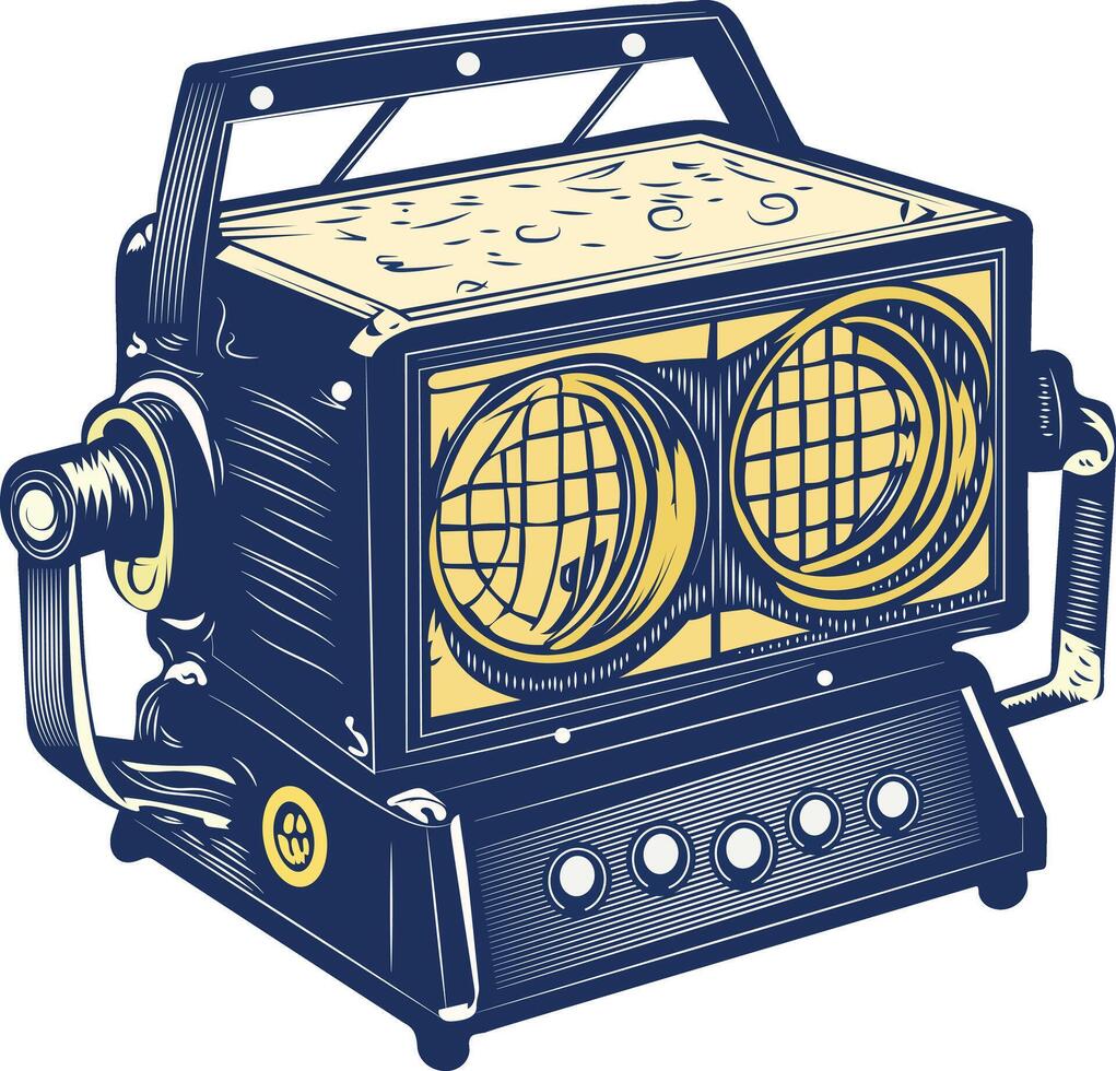 Vintage icon depicting strobe light vector