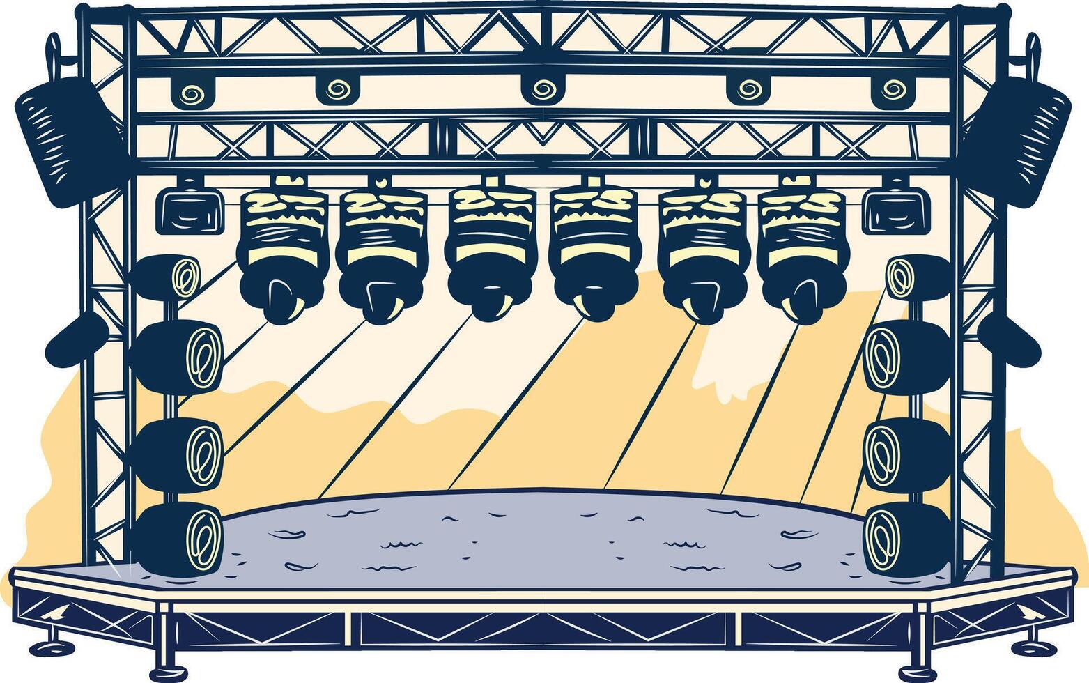 Stage lights icon in vintage style vector