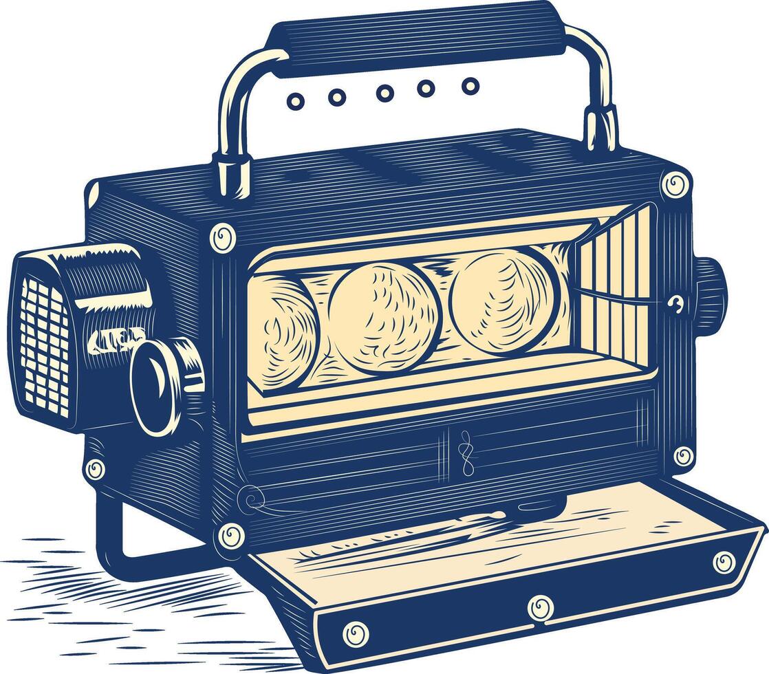 A sketchy style icon of vintage emergency light vector