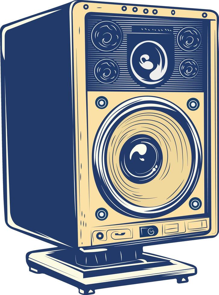 Studio speaker vintage style icon vector