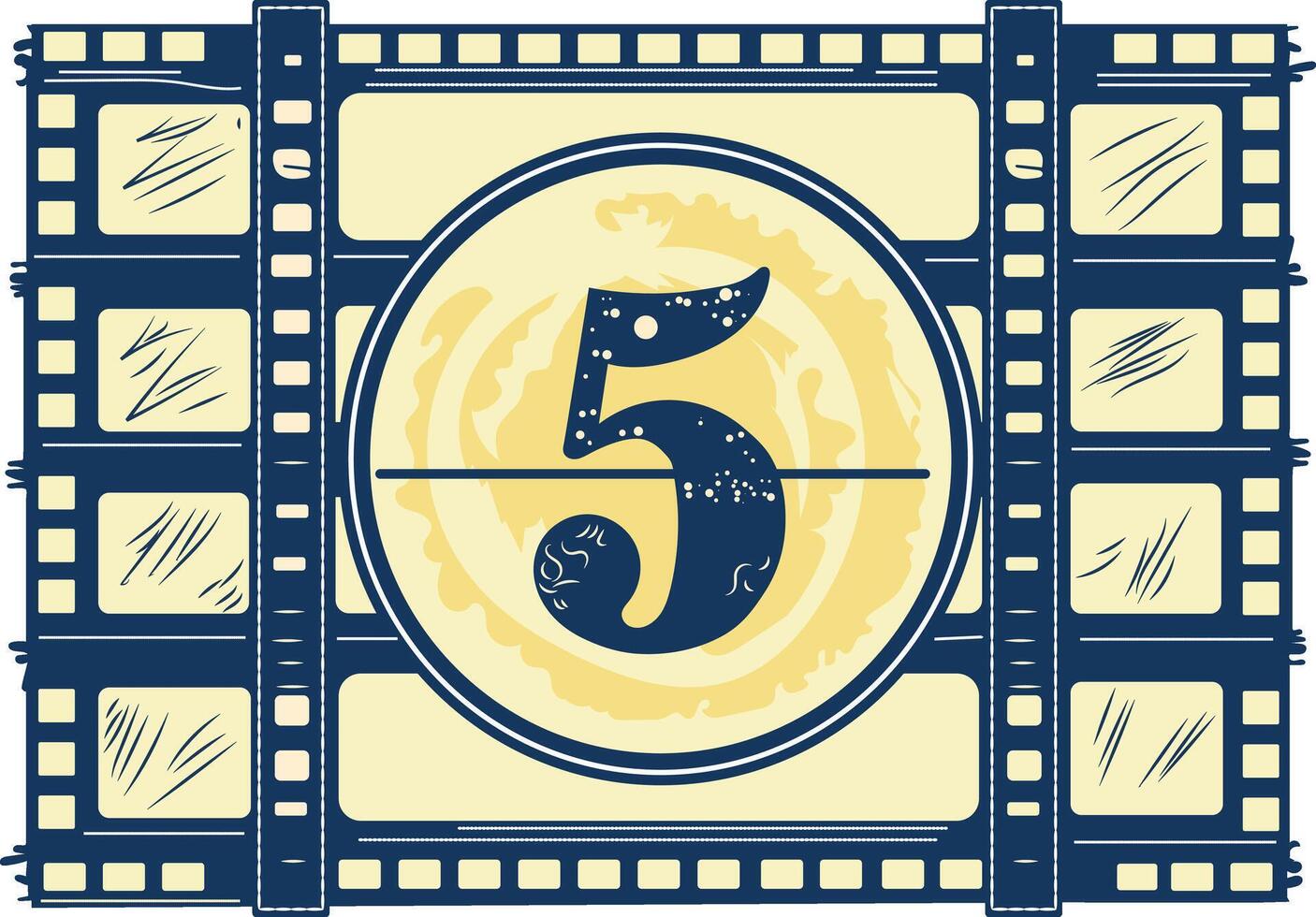 Film countdown icon in vintage style vector