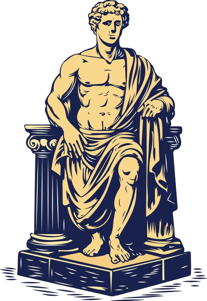 Classical statue icon in vintage style vector