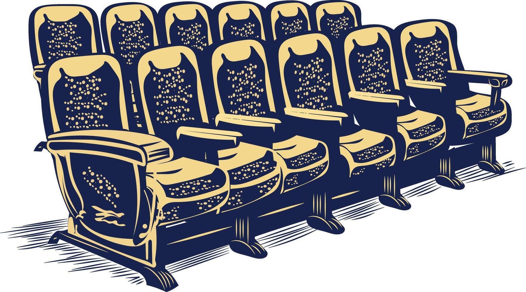Theatre seats icon in vintage style vector