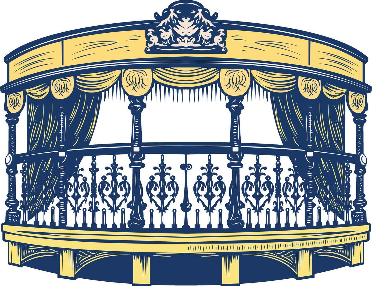 Theatre balcony icon in vintage style vector
