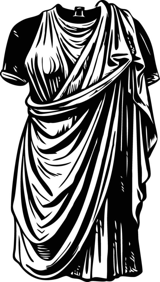 Ancient roman stola illustration in vintage style vector
