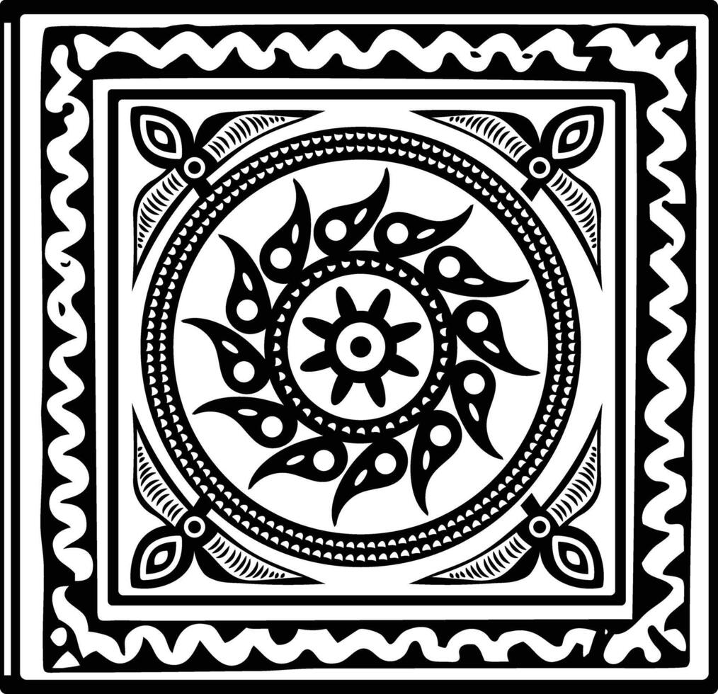 Roman mosaic art illustration in vintage style vector