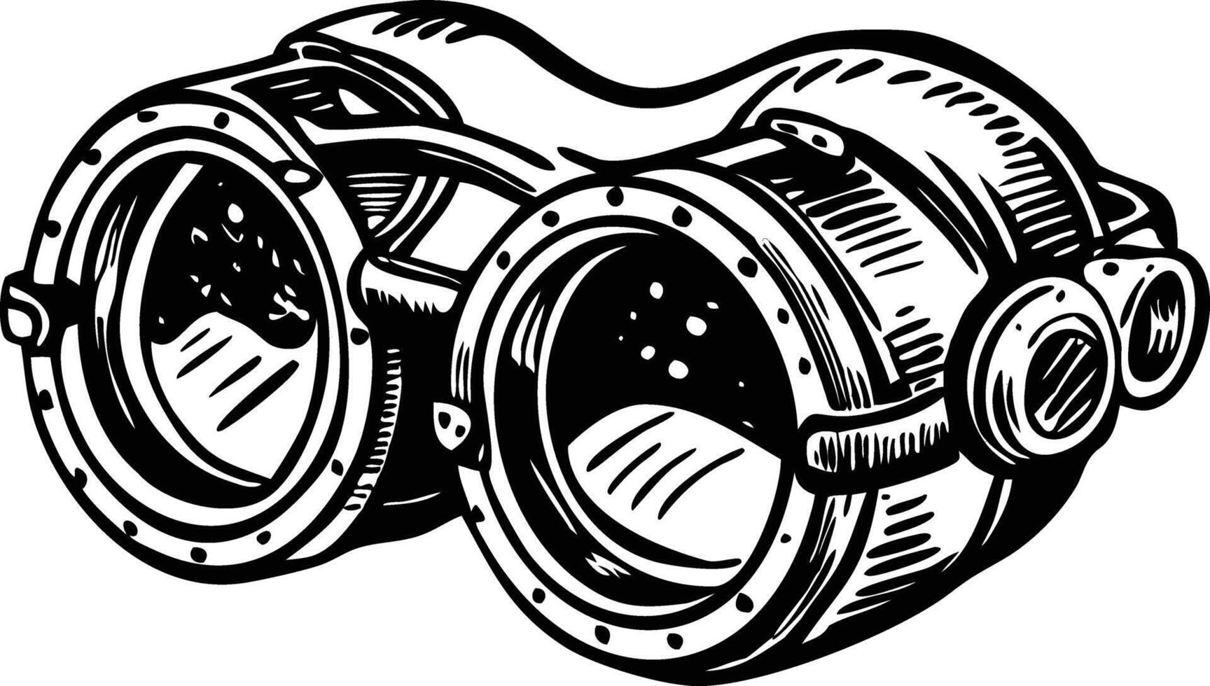 A vintage illustration of steampunk goggles vector