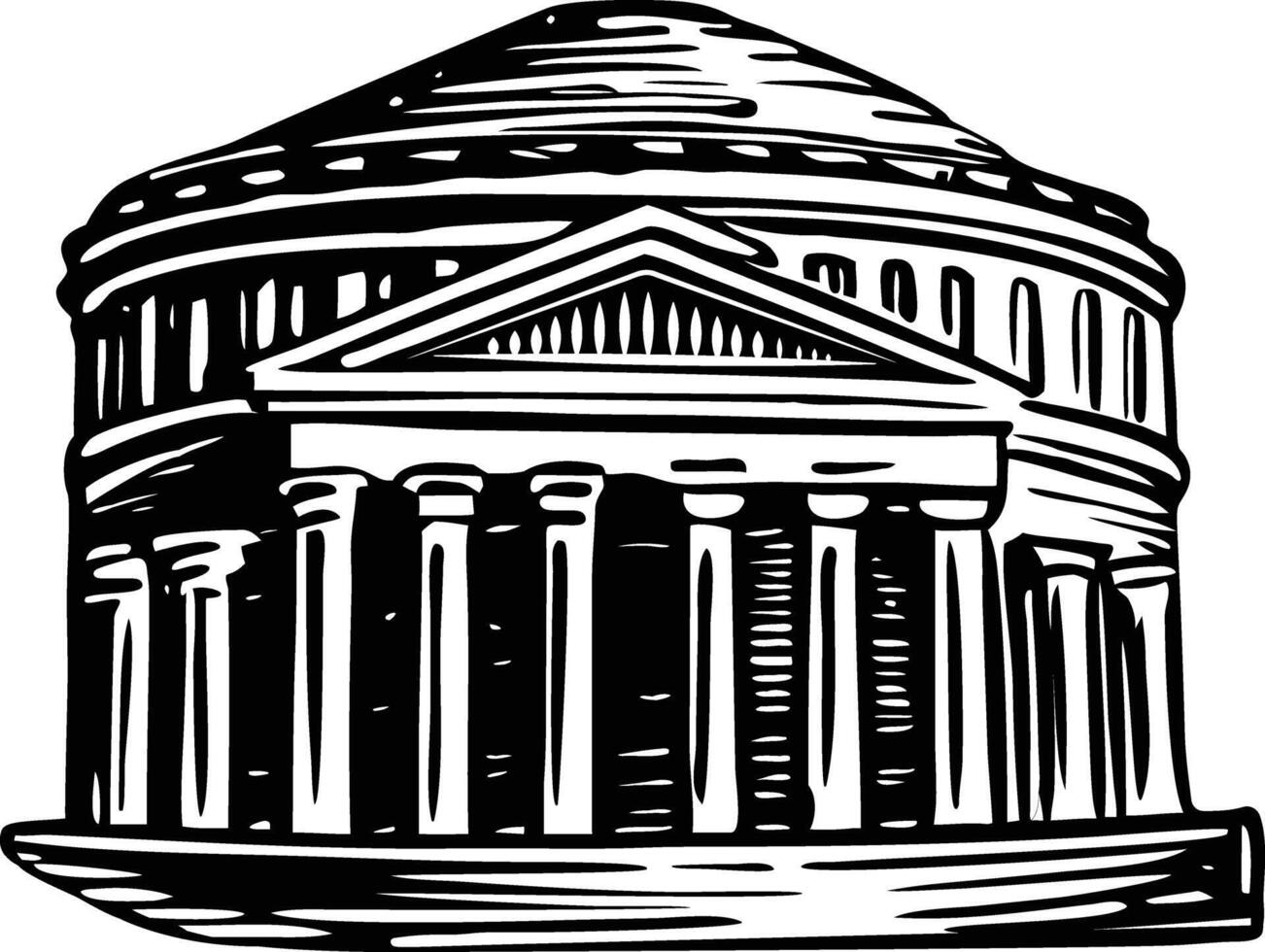Roman pantheon illustration in vintage style vector