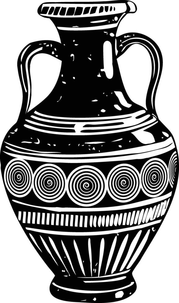 Roman pottery illustration in vintage style vector