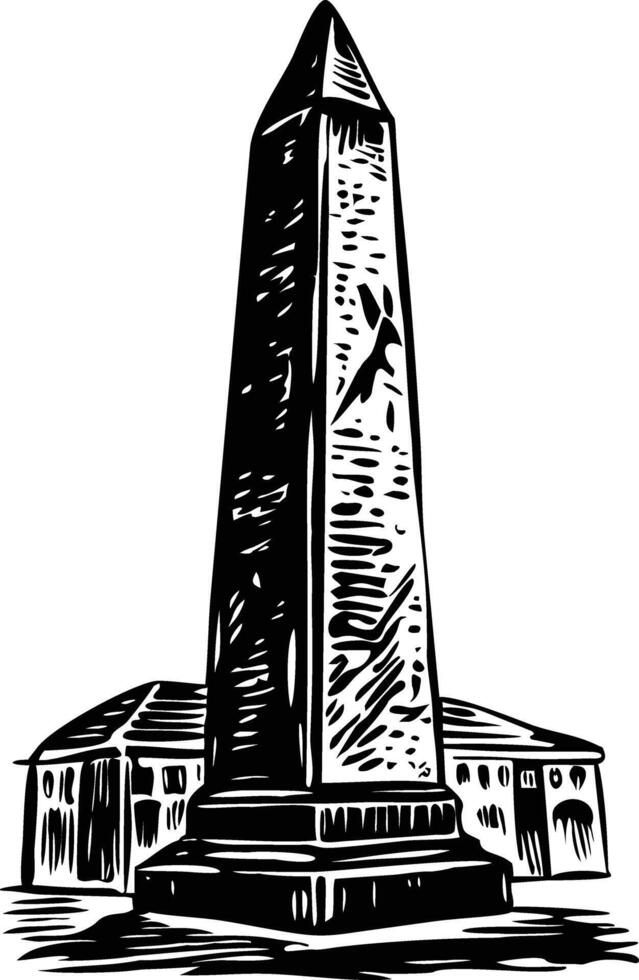 Vintage illustration of ancient roman obelisk vector