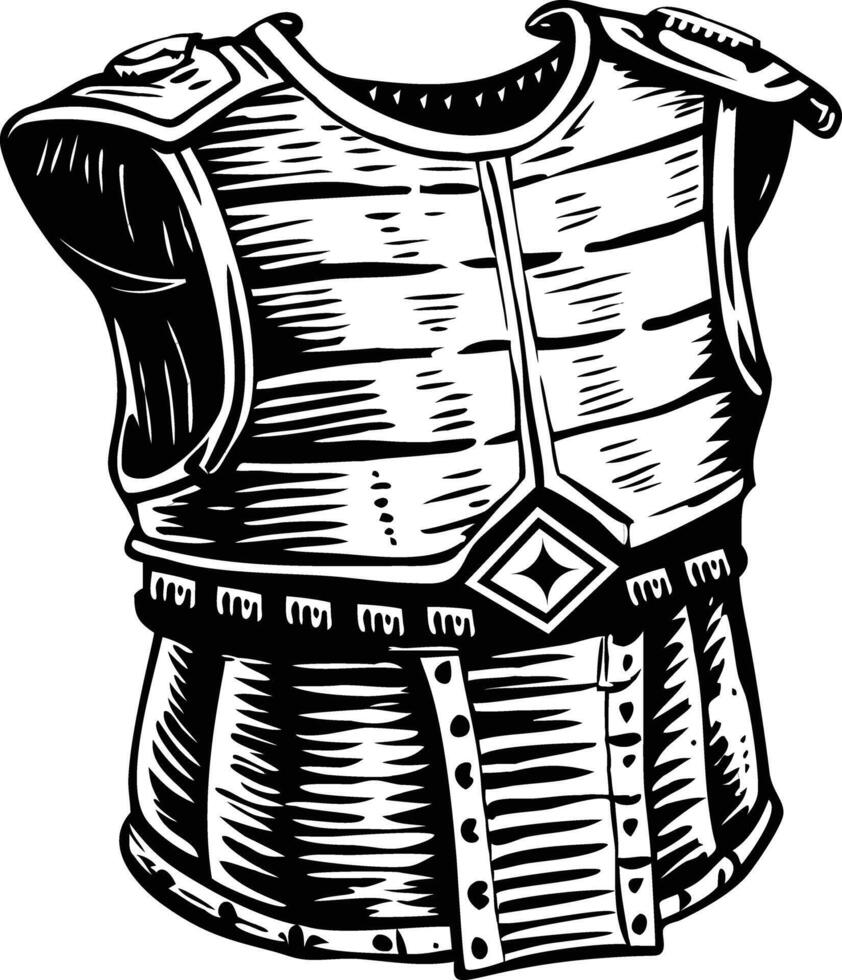Roman cuirass illustration in vintage style vector