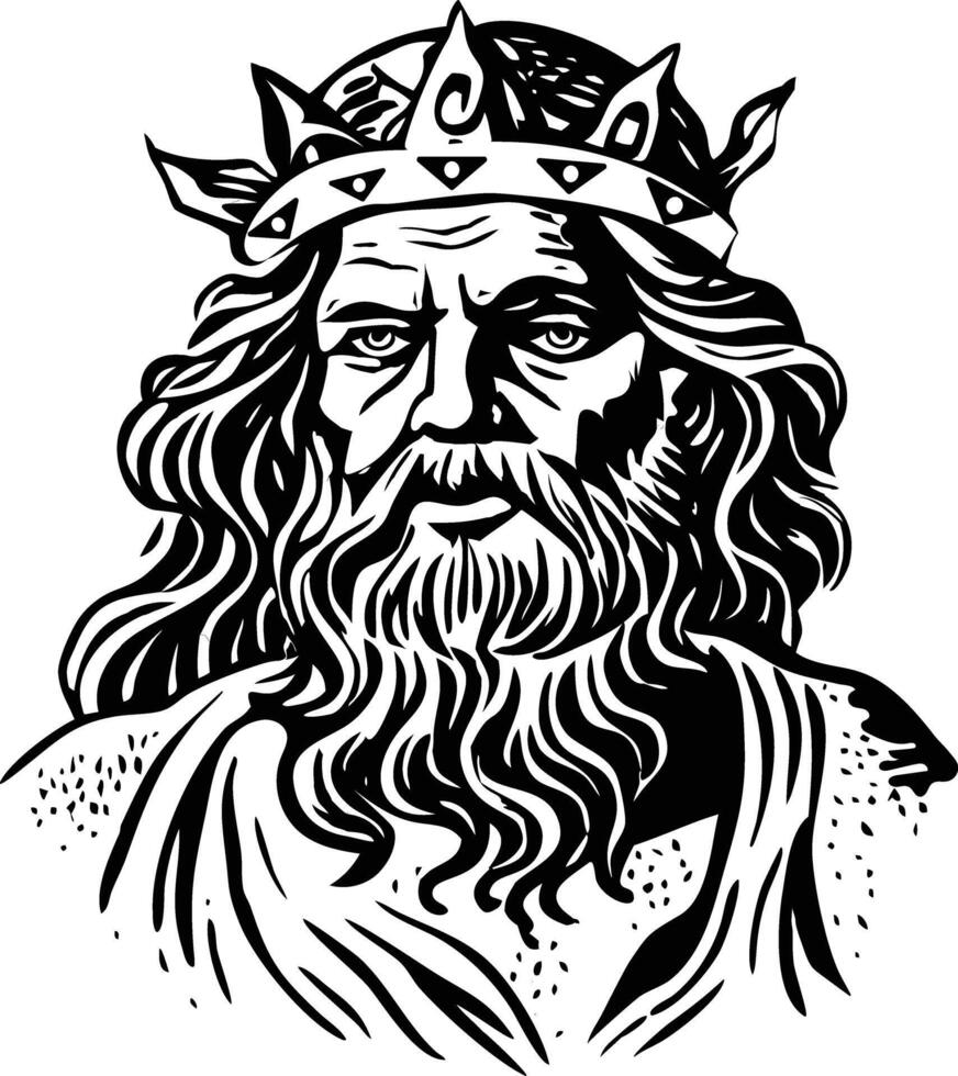 A vintage style illustration of jupiter god vector