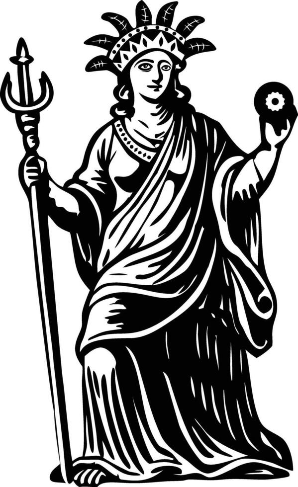 Juno goddess illustration in vintage style vector
