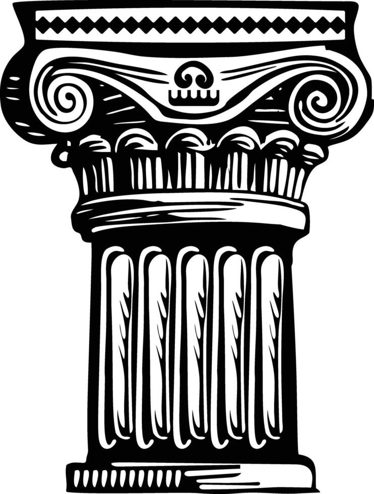 Vintage illustration of ancient roman column vector